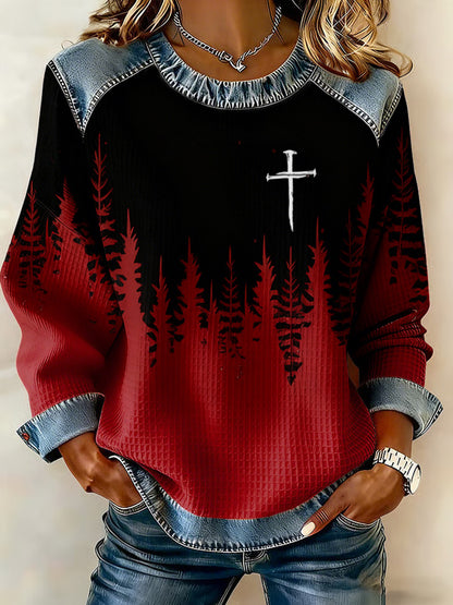Comstylish Women's Christmas Faith Print Sweatshirt