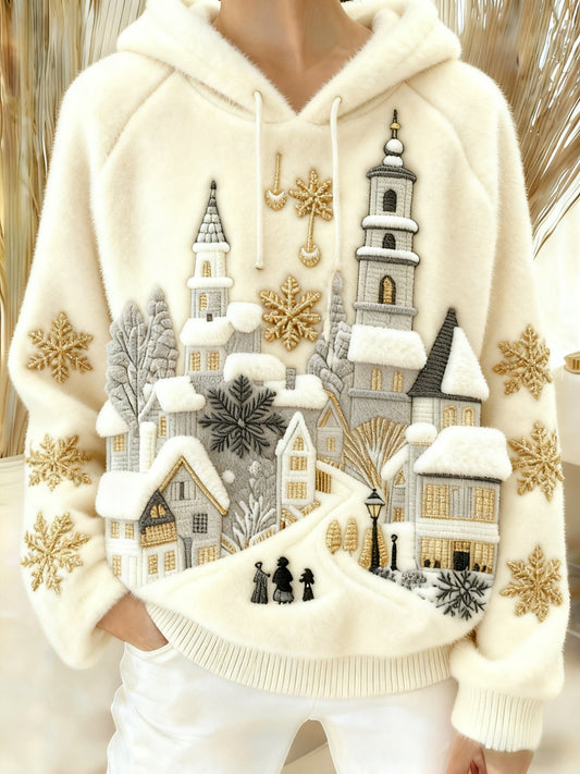 Christmas Art Women's Cozy Plush Hooded Sweater