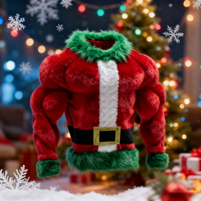 Men's Santa Claus Color Block Cosplay Plush Sweatshirt artswardrobe