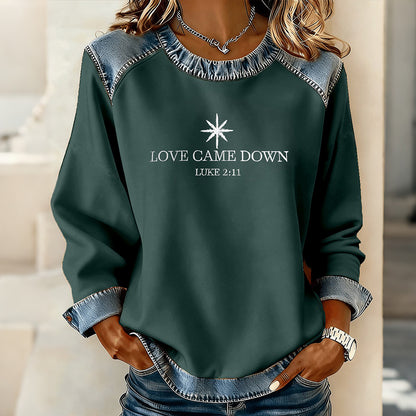 Comstylish Womens Christmas Faith Art Crew Neck Casual Sweatshirt