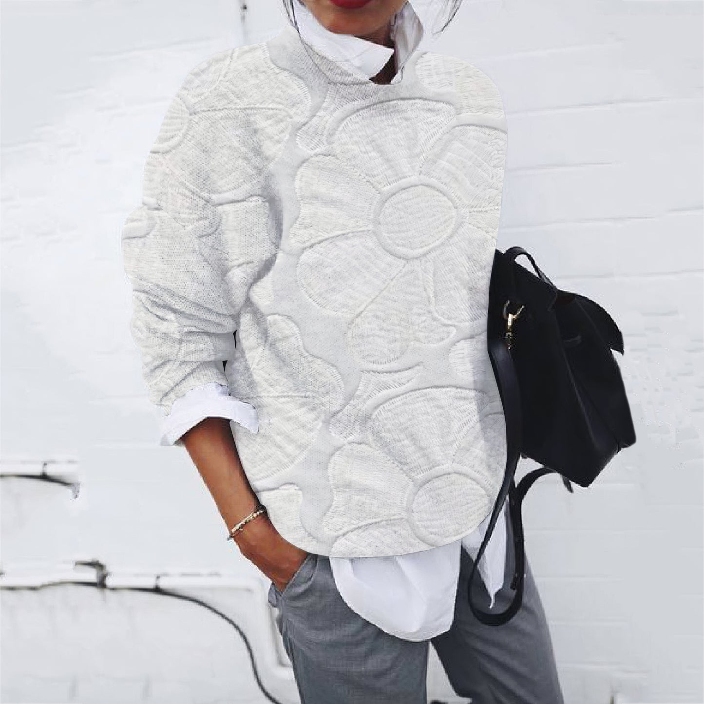 Vintage Floral Texture Women's Sweater elevenforest