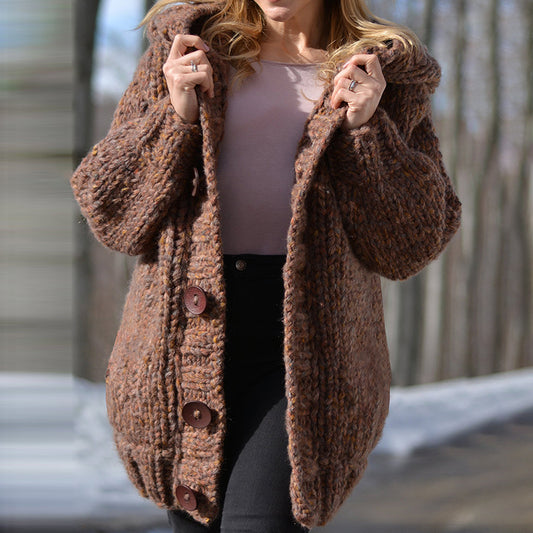 Vintage Chunky Knitting Buttons Sweater Cardigan elevenforest