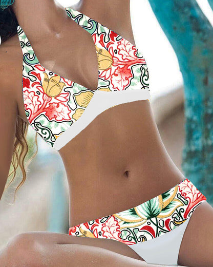ER | Set bikini con motivo floreale