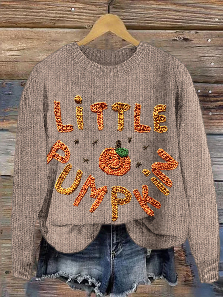 Halloween Little Pumpkin Knit Cozy Sweater artswardrobe