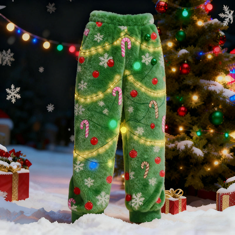 Comstylish Men's Cosplay Christmas Tree Pattern Sweatpants