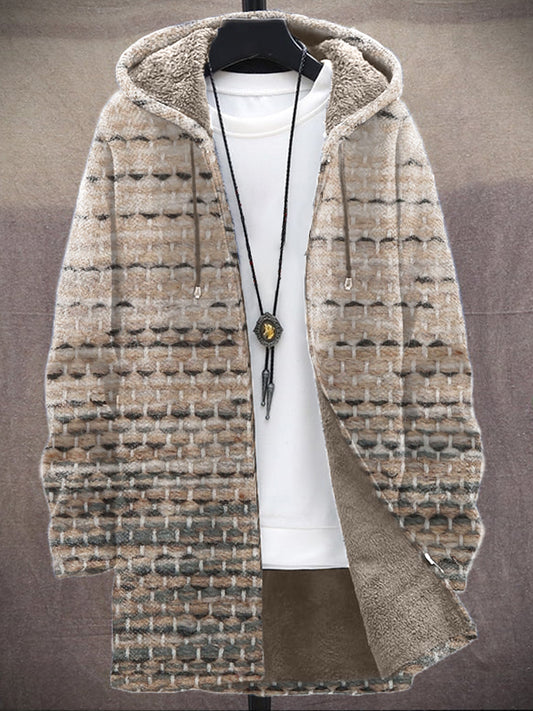Men's Vintage Pattern Cozy Hooded Cardigan elevenforest