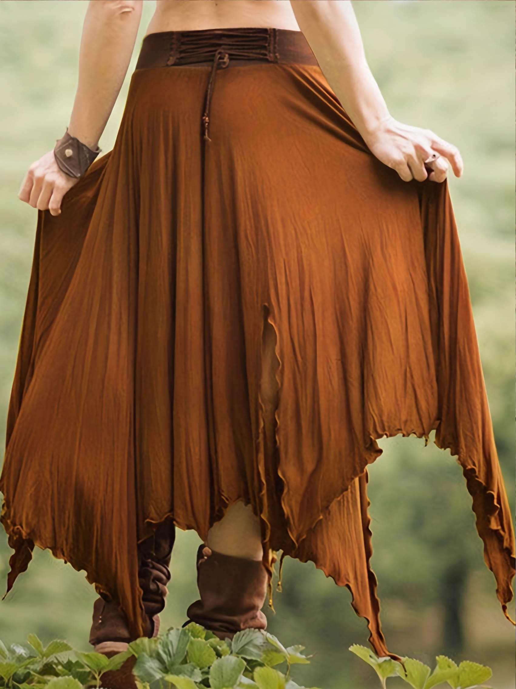 Women's Western Retro Cowhide Color Art Design Skirt