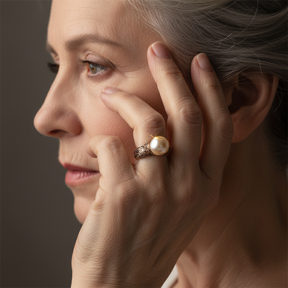 Oro Anello bellissimo con stile unico