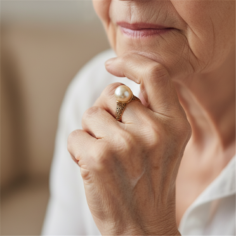 Oro Anello bellissimo con stile unico