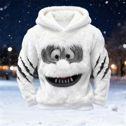 Men's Ice Monster Scratch Cozy Plush Hoodie artswardrobe