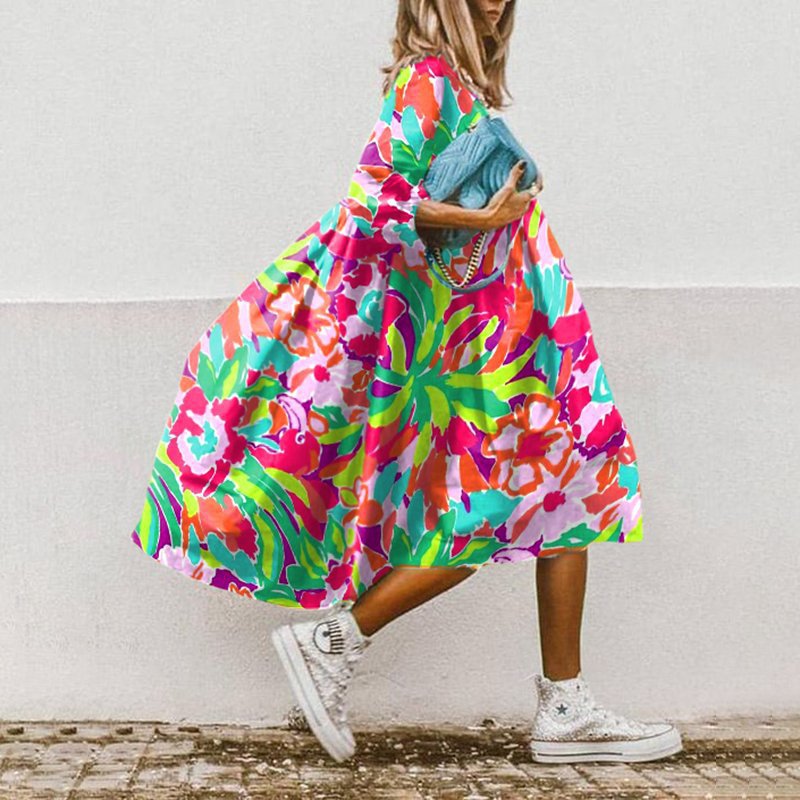 ER | Abito midi floreale