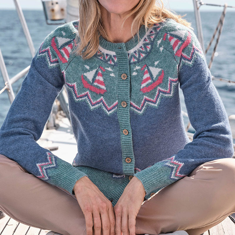 Vintage Voyager Knit Cardigan Sweater artswardrobe