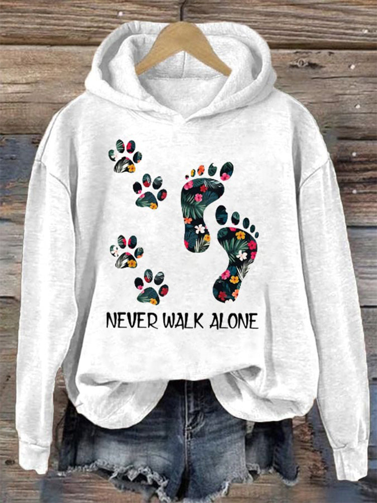 Comstylish Women's Never Walk Alone Animal Lover Sweatshirt