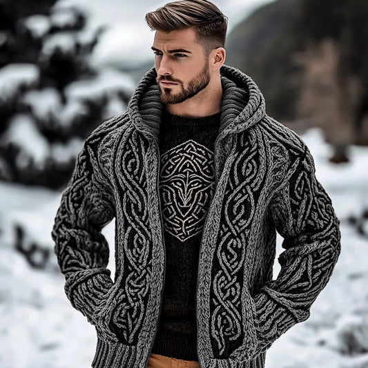 Men's Viking Kyle Style Extra Thick Hooded Zip-up Sweater elevenforest