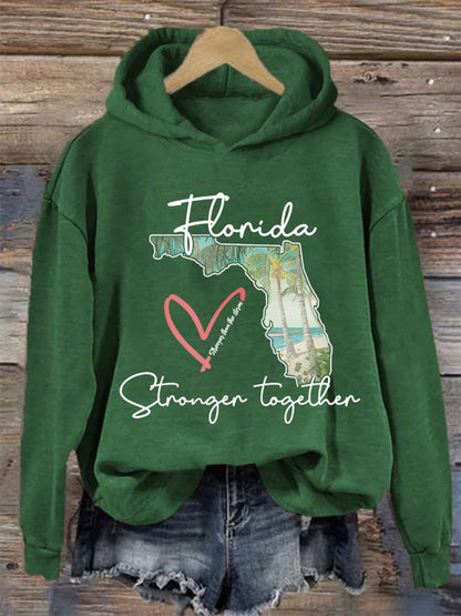 Comstylish Women's Florida Stronger Than The Storm Print Casual Sweatshirt