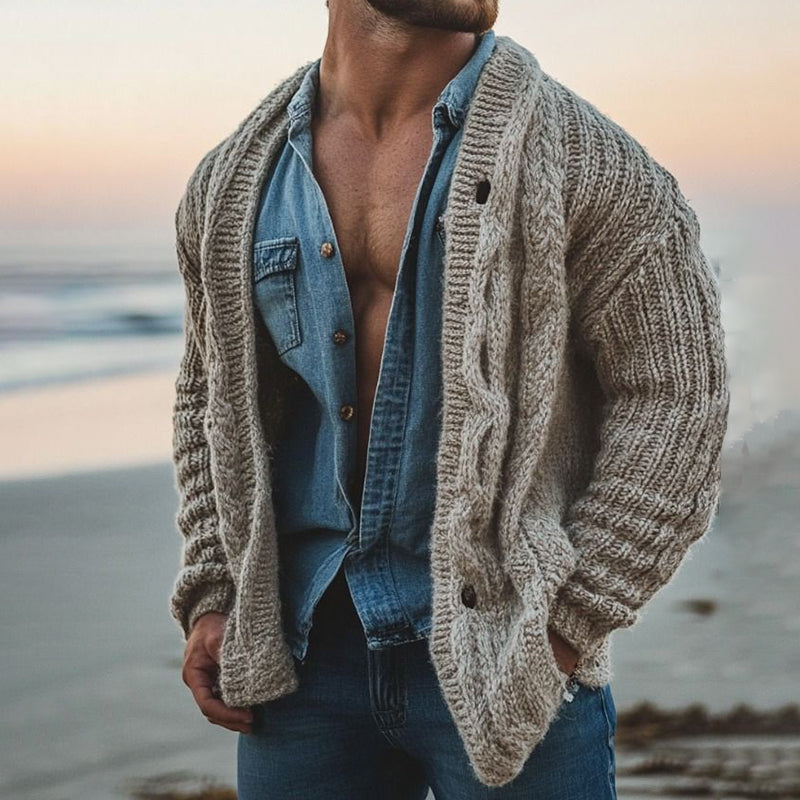 Fairman Island Jacquard Retro Buttons Sweater Cardigan artswardrobe