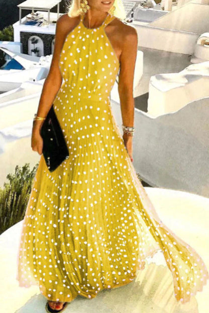 ER | Abiti patchwork con stampa bohémien e collo alto a pieghe