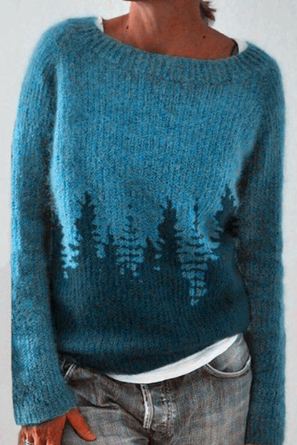 Maglione in cotone con motivi vintage