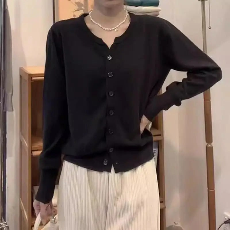 Claudia® | Indigo cashmere cropped sweater for women