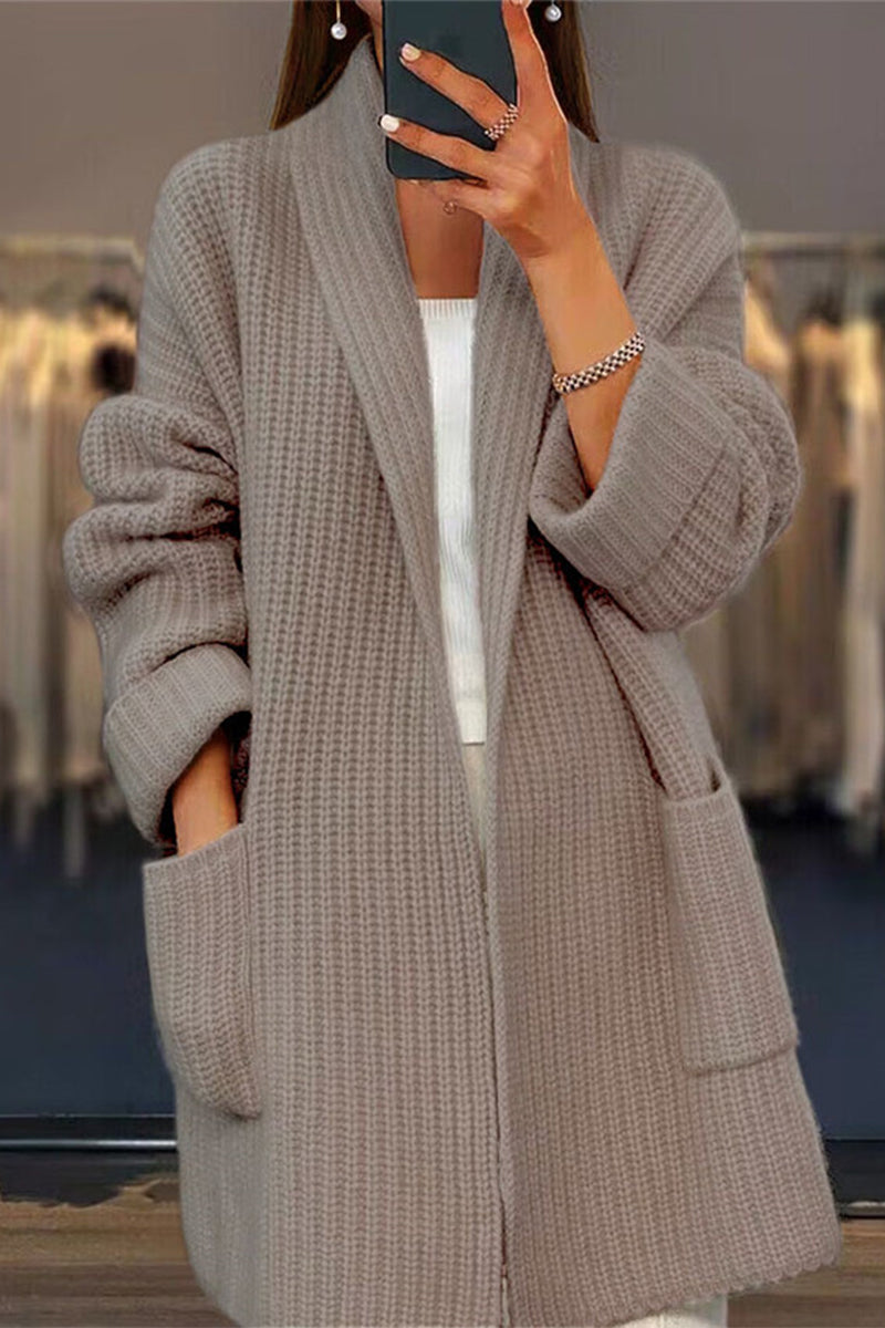 Cardigan oversize con tasche applicate