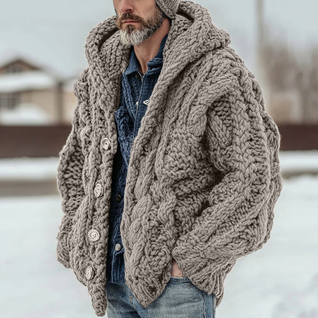 Men's Vintage Fairman Isle Jacquard Button Cardigan Sweater artswardrobe