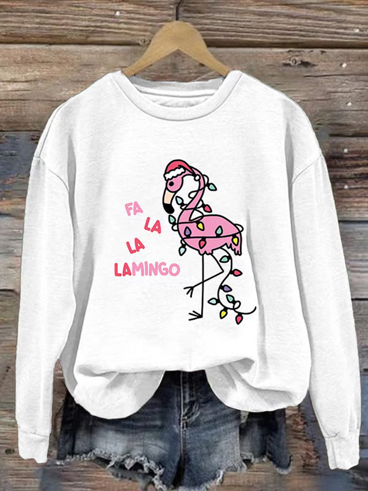 Comstylish Women's Christmas Flame Bird Print Sweatshirt