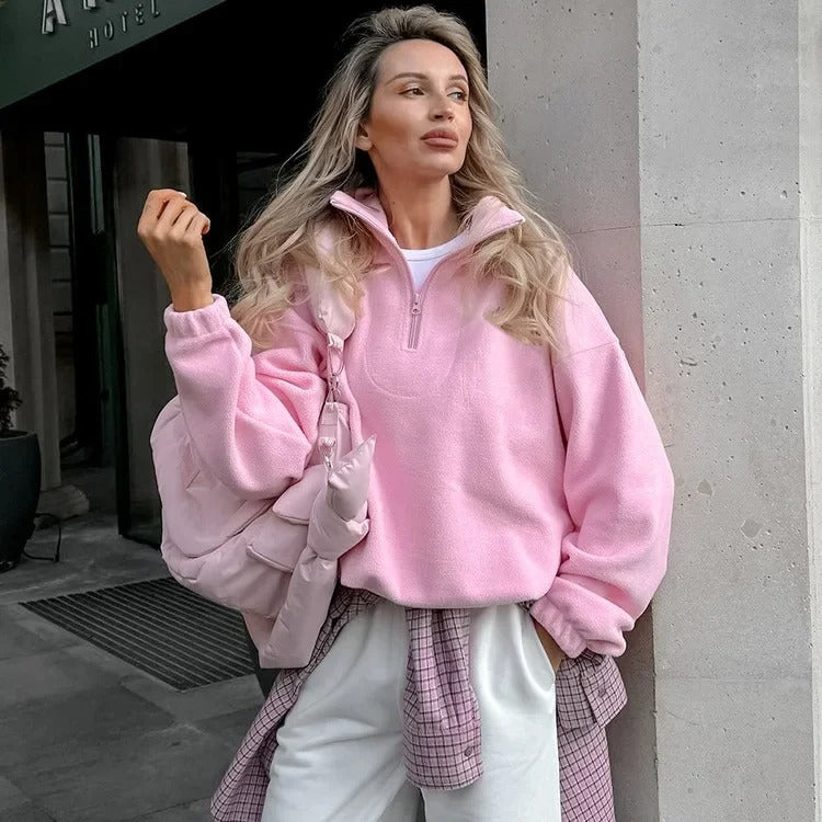 LP | Maglia in pile con mezza zip