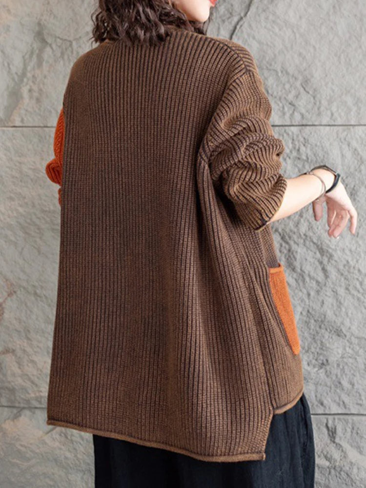 LP | Elegante cardigan in maglia con sfumature di colore e bottoni