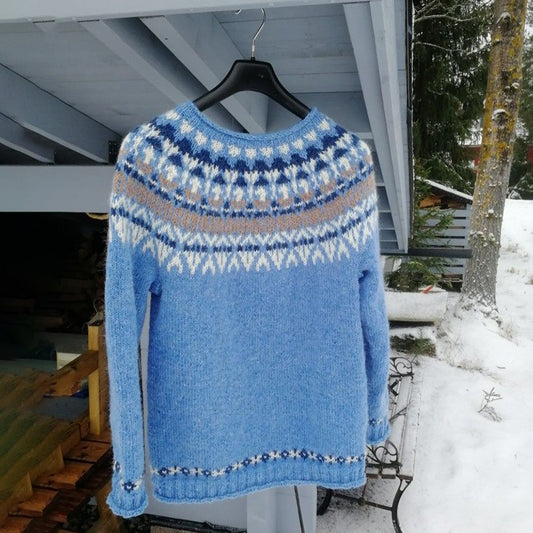 Vintage Icelandic Knitted Jacquard Warm Sweater (Unisex) elevenforest