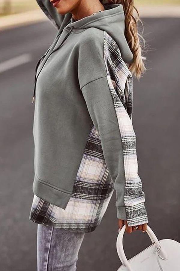 LP | Confortevole felpa patchwork a maniche lunghe