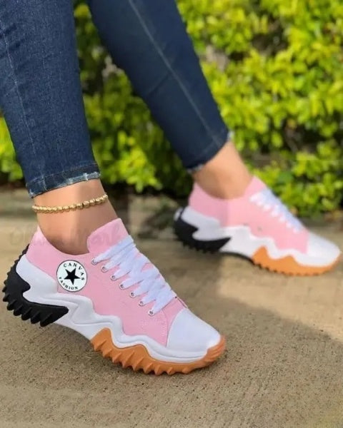 LP | Sneakers stringate Muffin con occhielli e inserti a contrasto