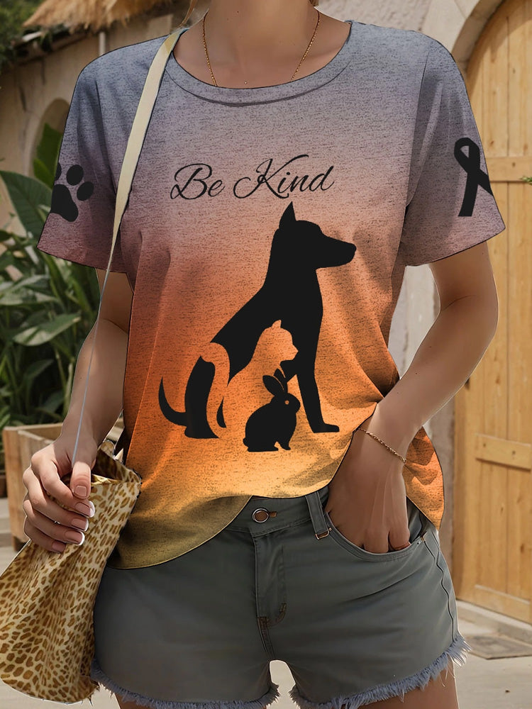 Women's Prevention Of Cruelty To Animals Month Be Kind T-shirt artswardrobe