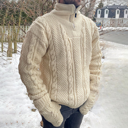 Vintage Cable Iceland Half Zip Neck Sweater elevenforest