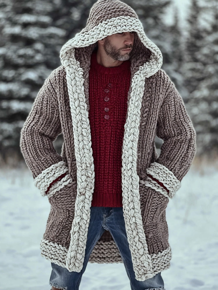 Men's Vintage Christmas Chunky Knit Contrast Sweater artswardrobe
