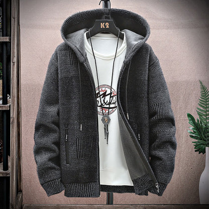 Men's Vintage Knitted Cardigan Thickened Warm Jacket artswardrobe