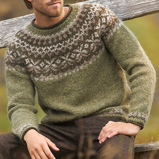 Vintage Island Knit Jacquard High Neckline Sweater elevenforest