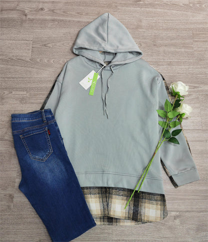 LP | Confortevole felpa patchwork a maniche lunghe