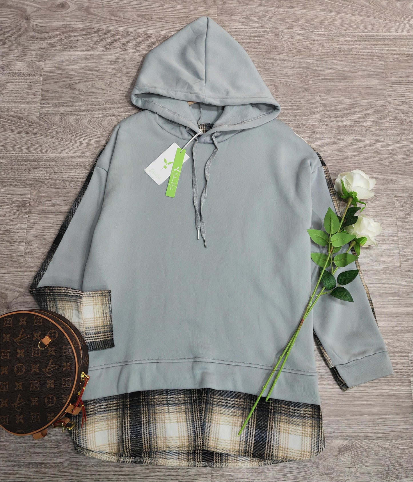 LP | Confortevole felpa patchwork a maniche lunghe