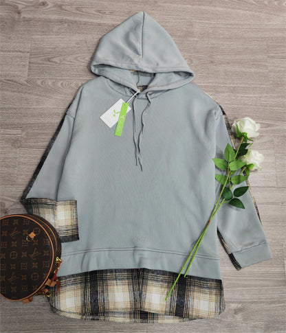 LP | Confortevole felpa patchwork a maniche lunghe