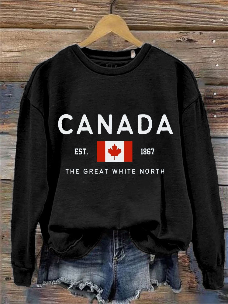 Comstylish Women's Canada Est 1867 Print Sweatshirt