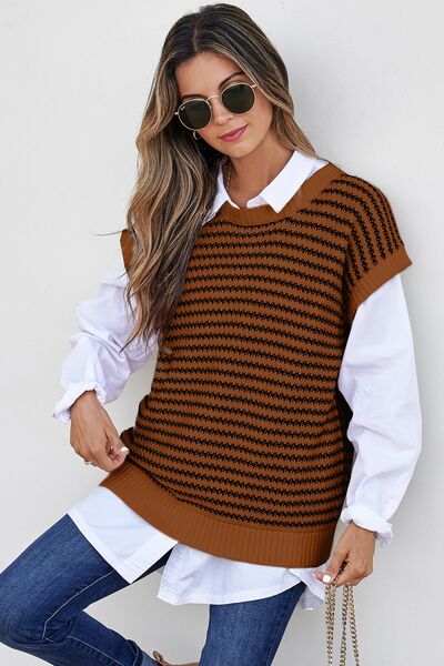 Octavia® | Striped crew neck sweater vest