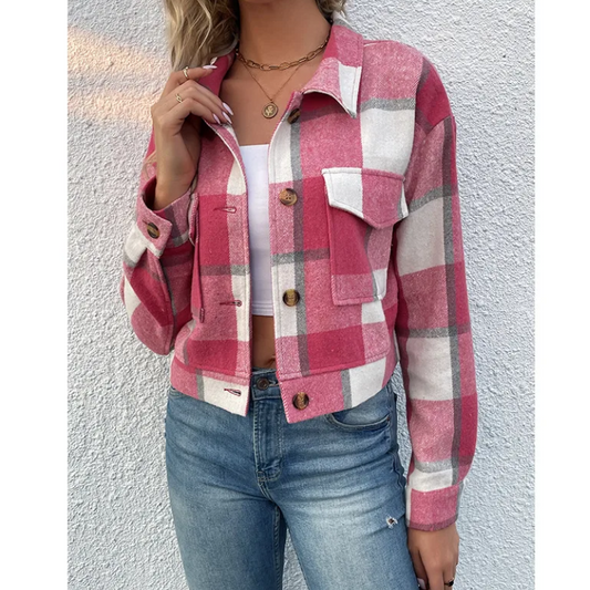 LP | Giacca a scacchi di tendenza per donna