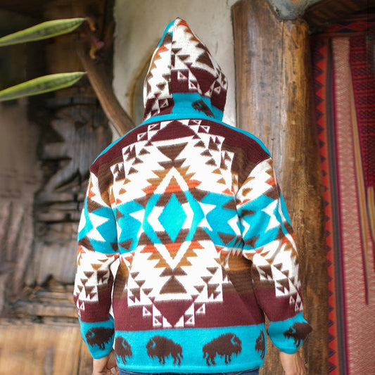 Vintage Ethnic Aztec Cardigan Sweater elevenforest