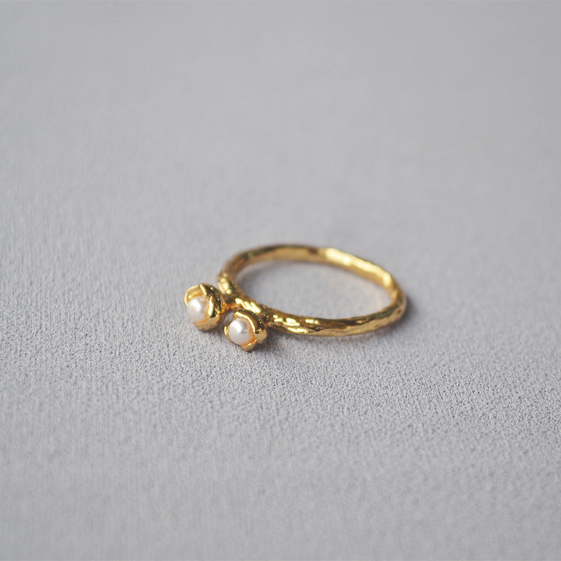 Perla Anello vintage fatto a mano