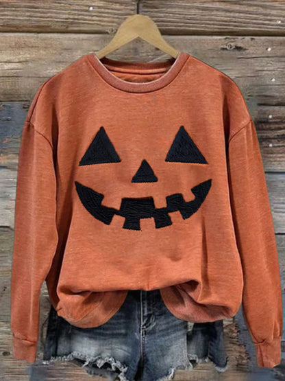 Women's Autumn Style Print Crew Neck Sweatshirt artswardrobe