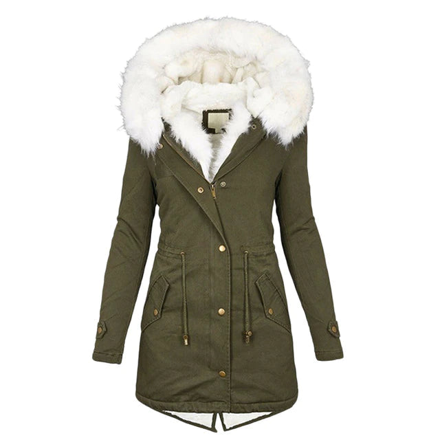 LP | Cappotto caldo ed elegante con cappuccio di pelliccia
