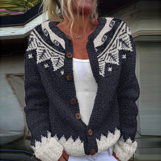 Vintage Christmas Tree Pattern Knitted Sweater Cardigan elevenforest