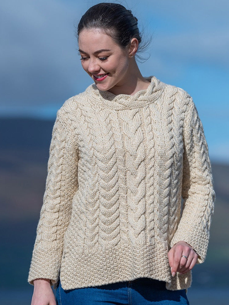 Women's Vintage Traditional Aran Sweater artswardrobe