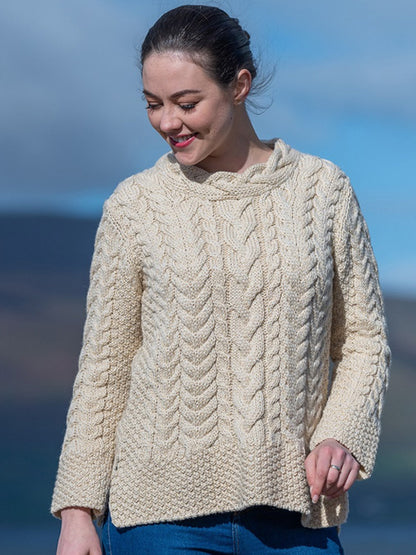Women's Vintage Traditional Aran Sweater artswardrobe