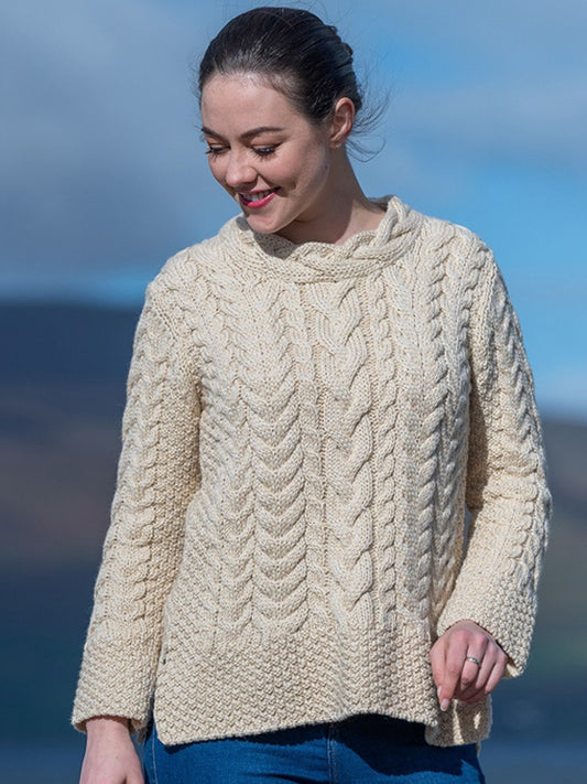 Women's Vintage Traditional Aran Sweater artswardrobe